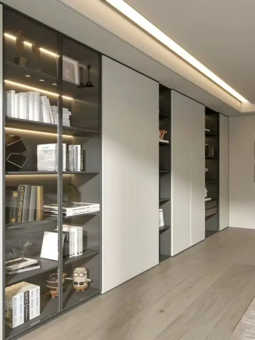Glass display cabinet built-in
