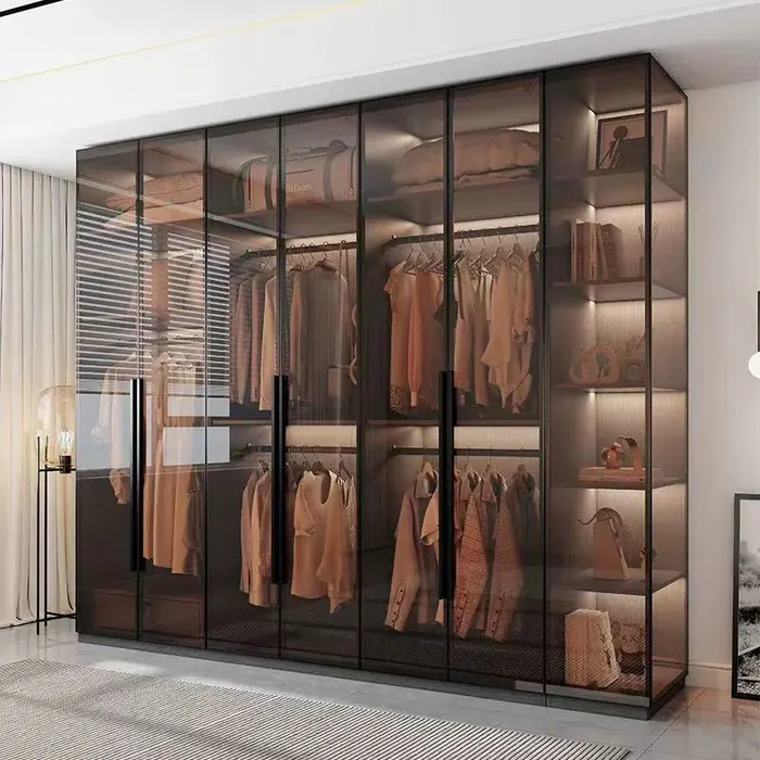 Glass display wardrobe with lighting